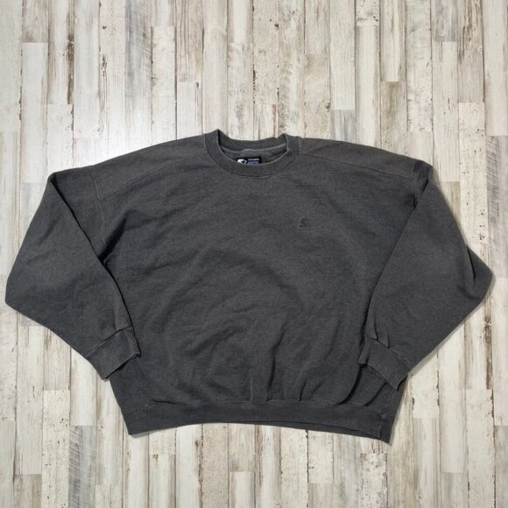 Vintage 90s Starter Pro Dark Gray Crewneck‎ Sweater Mens Size 2XL